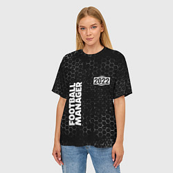 Футболка оверсайз женская ФУТБОЛ МЕНЕДЖЕР Соты, цвет: 3D-принт — фото 2