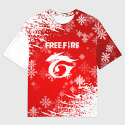 Женская футболка оверсайз Free Fire - Новогодний