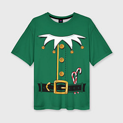 Женская футболка оверсайз Christmas Elf Outfit