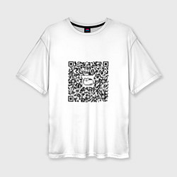 Футболка оверсайз женская Я QR-кот, гуляю где вздумается!, цвет: 3D-принт