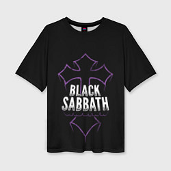 Женская футболка оверсайз Black Sabbat Cross