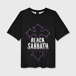 Футболка оверсайз женская Black Sabbat Cross, цвет: 3D-принт