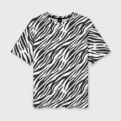Женская футболка оверсайз Чёрно-Белые полоски Зебры