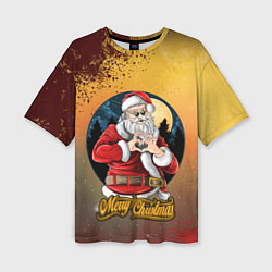 Футболка оверсайз женская Santa love you, цвет: 3D-принт
