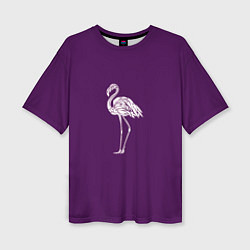 Женская футболка оверсайз Фламинго в сиреневом
