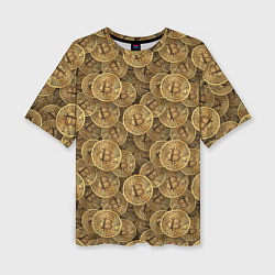 Женская футболка оверсайз Bitcoins