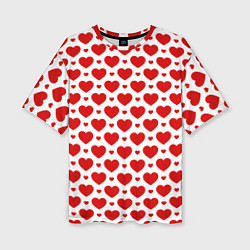 Женская футболка оверсайз Сердечки - любовь