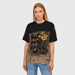 Футболка оверсайз женская Bendy And The Ink Machine мрачный, цвет: 3D-принт — фото 2