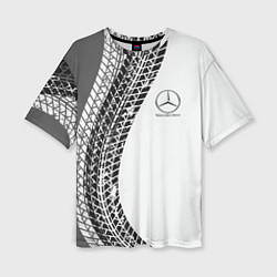 Футболка оверсайз женская Mercedes-Benz дрифт, цвет: 3D-принт