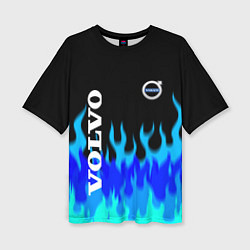 Женская футболка оверсайз Volvo размытый огонь