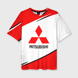 Футболка оверсайз женская Mitsubishi Logo Geometry, цвет: 3D-принт