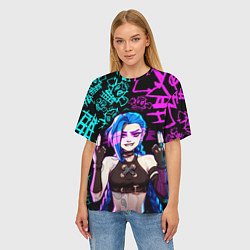 Футболка оверсайз женская JINX ДЖИНКС NEON PATTERN, цвет: 3D-принт — фото 2