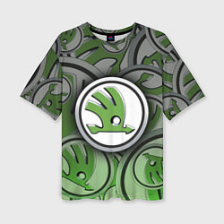 Футболка оверсайз женская Skoda Carbone Pattern, цвет: 3D-принт
