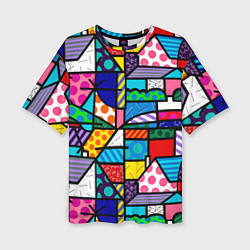 Женская футболка оверсайз Ромеро Бритто красочный узор