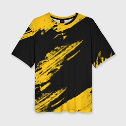 Футболка оверсайз женская BLACK AND YELLOW GRUNGE ГРАНЖ, цвет: 3D-принт