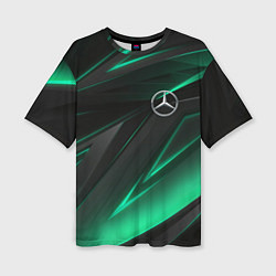 Женская футболка оверсайз MERCEDES-BENZ AMG NEON STRIPES PETRONAS