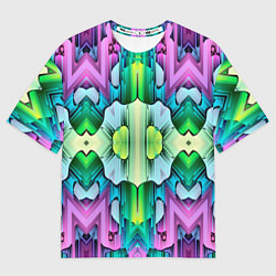 Футболка оверсайз женская Калейдоскоп паттерн, цвет: 3D-принт