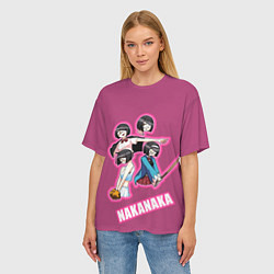 Футболка оверсайз женская Наканака, цвет: 3D-принт — фото 2