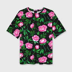 Футболка оверсайз женская Садовые дачные цветы, цвет: 3D-принт