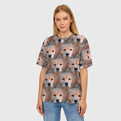 Футболка оверсайз женская Маленькие щенята, цвет: 3D-принт — фото 2