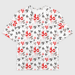 Женская футболка оверсайз Мантра ОМ АУМ