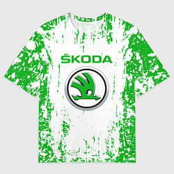 Футболка оверсайз женская Skoda Брызги, цвет: 3D-принт