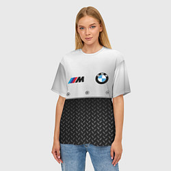 Футболка оверсайз женская BMW БМВ СТАЛЬ, цвет: 3D-принт — фото 2