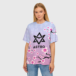 Футболка оверсайз женская ASTRO ЦВЕТЫ САКУРЫ, цвет: 3D-принт — фото 2