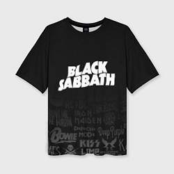 Футболка оверсайз женская Black Sabbath логотипы рок групп, цвет: 3D-принт
