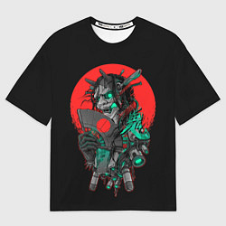 Футболка оверсайз женская Меха Демон Они, цвет: 3D-принт