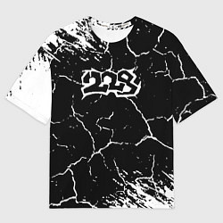 Футболка оверсайз женская 228 rap трещины, цвет: 3D-принт
