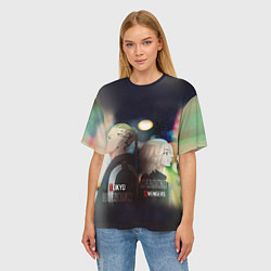 Футболка оверсайз женская Токийские мстители - Майки и Дракен, цвет: 3D-принт — фото 2