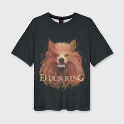 Женская футболка оверсайз Алый волк из Elden Ring