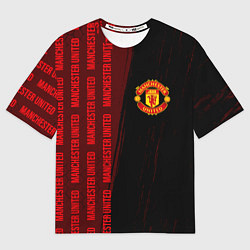 Футболка оверсайз женская МАНЧЕСТЕР ЮНАЙТЕД Краски, цвет: 3D-принт