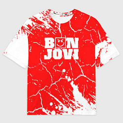 Футболка оверсайз женская Bon jovi Трещины, цвет: 3D-принт