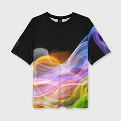 Футболка оверсайз женская Цветной дым Color pattern, цвет: 3D-принт