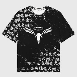 Футболка оверсайз женская WALHALLA TEAM BLACK WHITE ЛОГО ТОКИЙСКИЕ МСТИТЕЛИ, цвет: 3D-принт