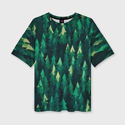 Женская футболка оверсайз Еловый лес spruce forest