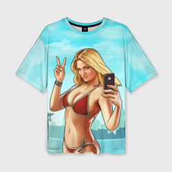 Футболка оверсайз женская GTA Beach girl, цвет: 3D-принт