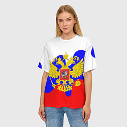 Футболка оверсайз женская Герб россии герб, цвет: 3D-принт — фото 2