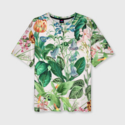 Женская футболка оверсайз Цветы Яркое Лето