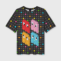 Женская футболка оверсайз Pac-man пиксели