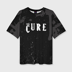 Футболка оверсайз женская The cure серые потеки, цвет: 3D-принт