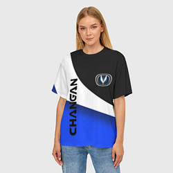 Футболка оверсайз женская ЧАНГАН - CHANGAN ТРИКОЛОР, цвет: 3D-принт — фото 2