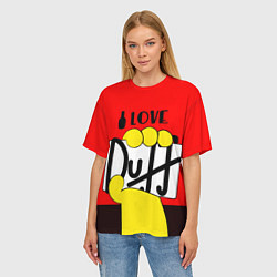 Футболка оверсайз женская Love Duff, цвет: 3D-принт — фото 2