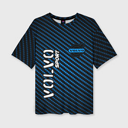 Футболка оверсайз женская VOLVO Volvo Sport Карбон, цвет: 3D-принт