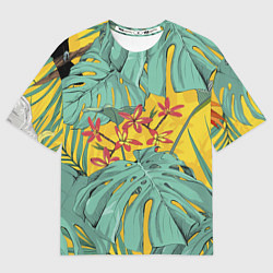 Женская футболка оверсайз Цветы В Джунглях