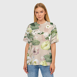 Футболка оверсайз женская Цветы Свадебный Букет, цвет: 3D-принт — фото 2