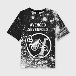 Футболка оверсайз женская Avenged Sevenfold КОТ Краска, цвет: 3D-принт