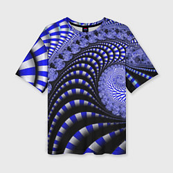 Женская футболка оверсайз Неоновая спираль Абстракция Neon Spiral Abstractio